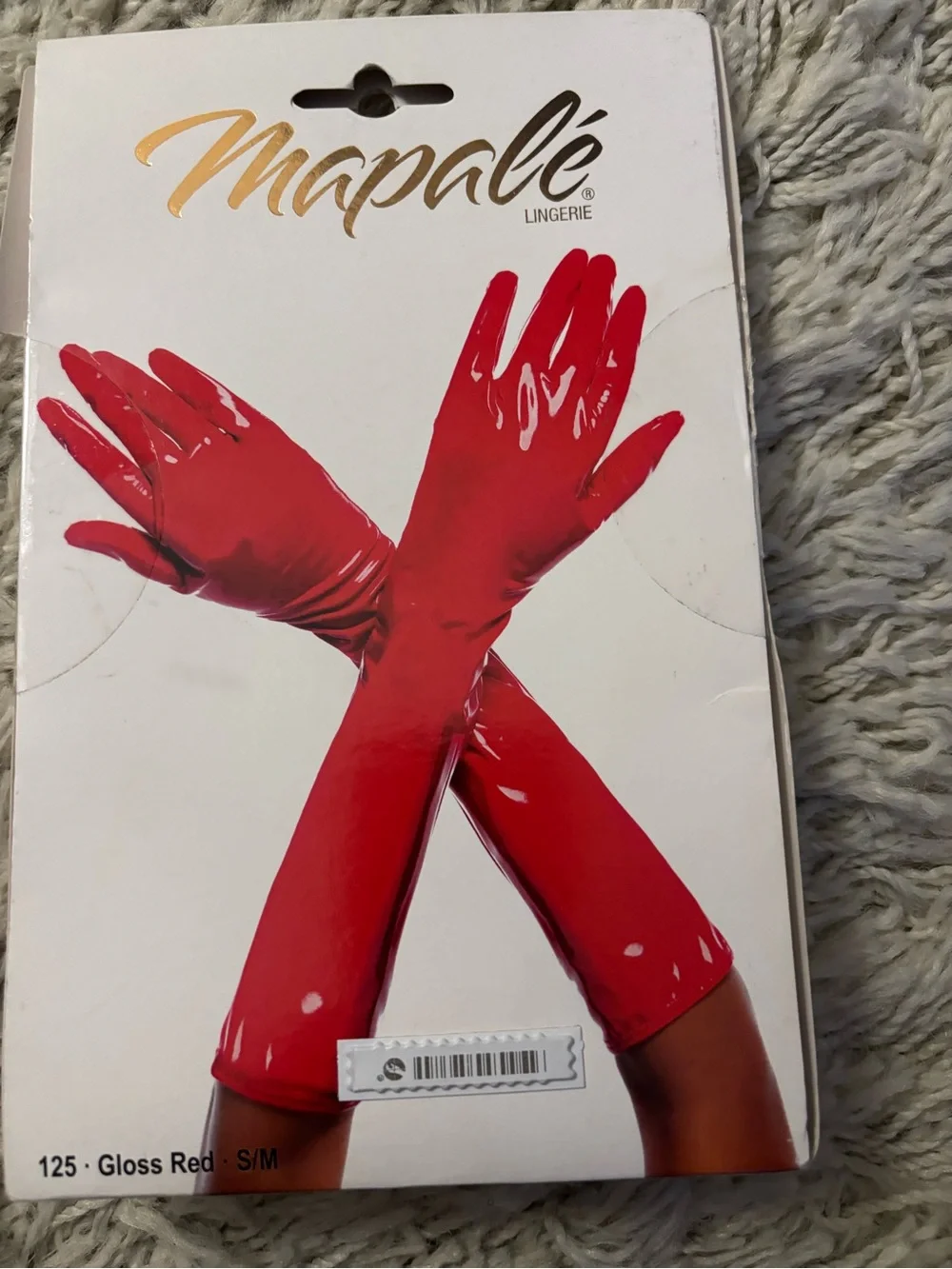 Mapalé Gloss Red Long Vinyl Gloves Women’s Size S/M